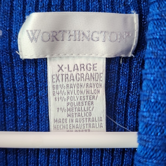 Worthington Blue Cowl Turtleneck Sweater - Picture 3 of 3